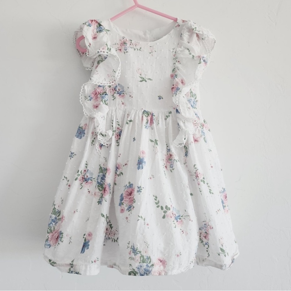 Catherine Malandrino Spring Flutter Sleeve Floral Cotton Dress 18 months